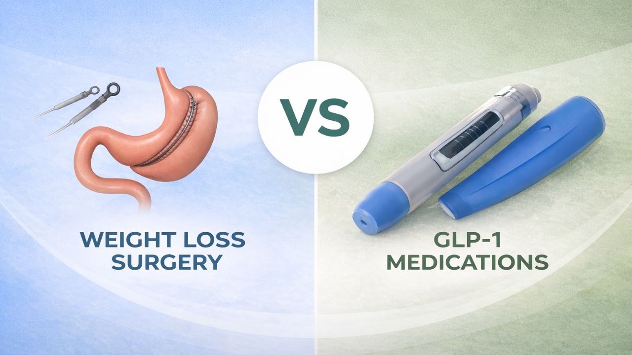 Surgery versus GLP-1 medications comparison.